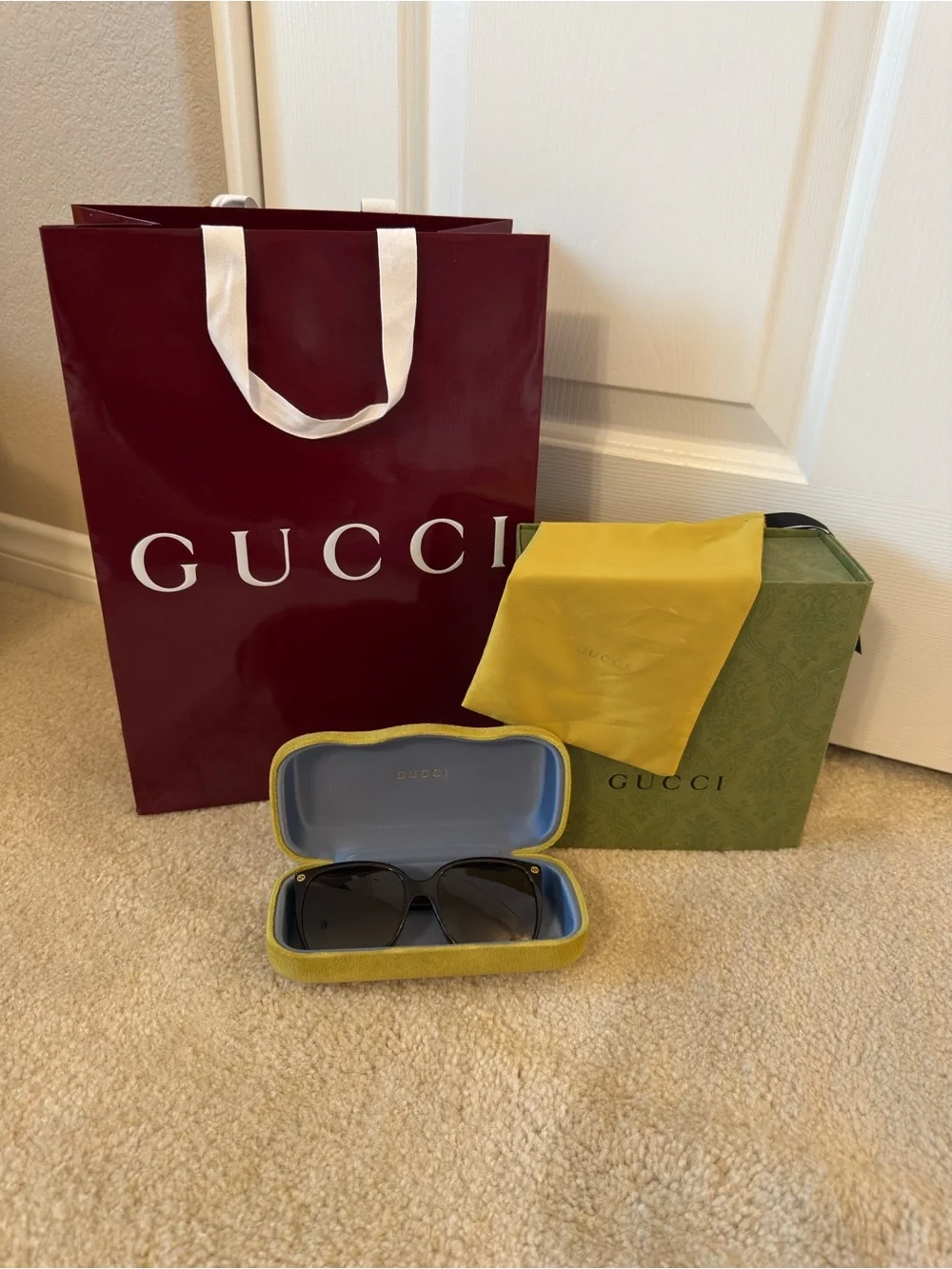 Gucci GG0022S Square Sunglasses Tortoiseshell/Brown Frame Gray Tinted UV